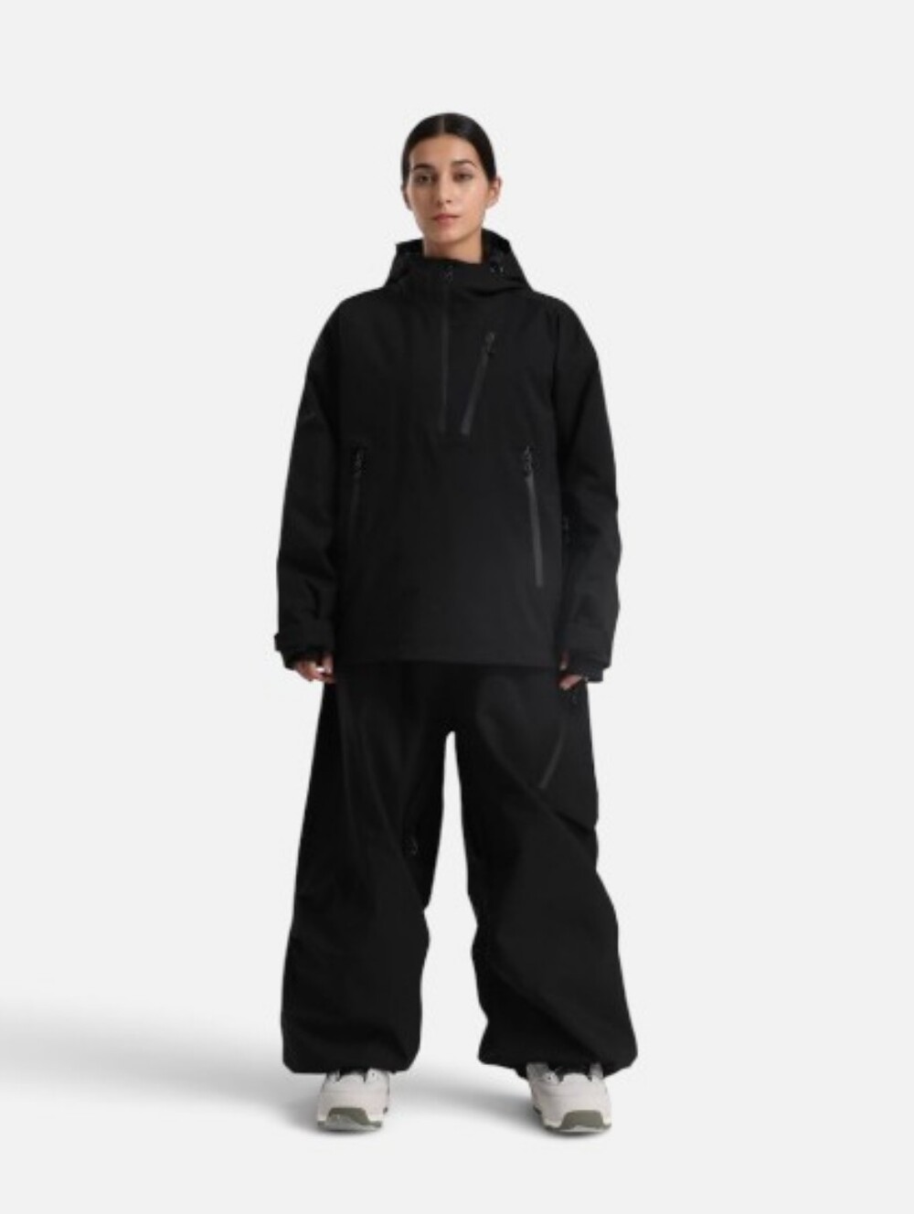 GSOU SNOW Woman's Ski Jacket And Pants Black Wide-Leg Snow/Outdoor Pants.